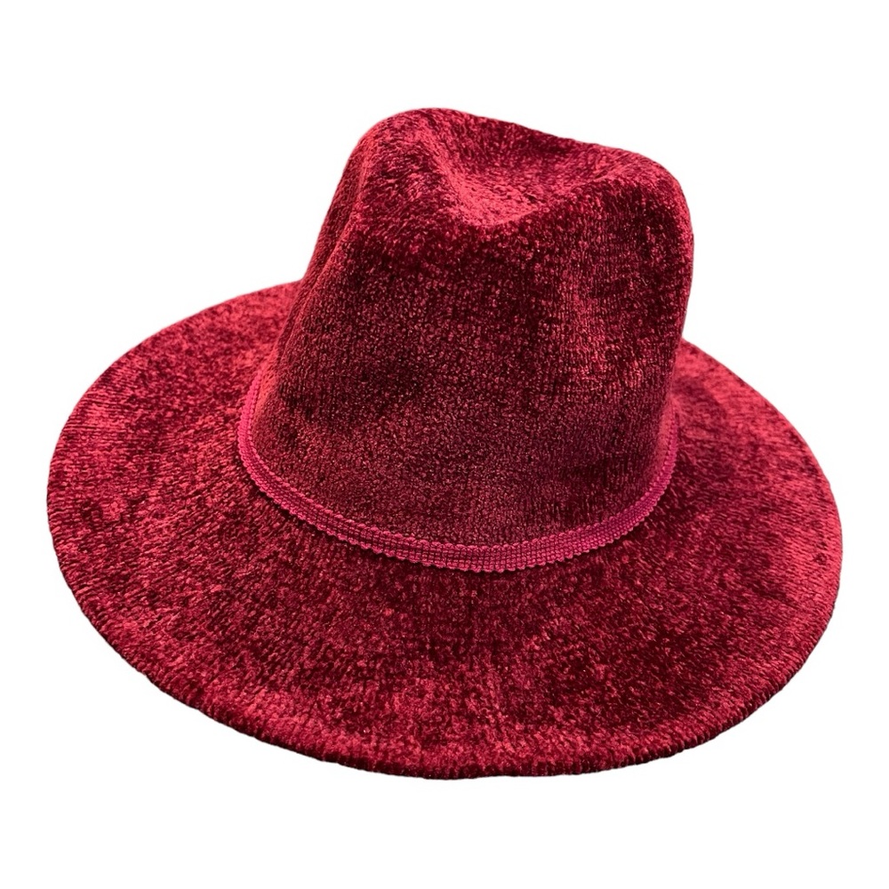 Deep Red Chenille Hat NWT